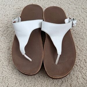 FitFlop White Leather Sandals for Women